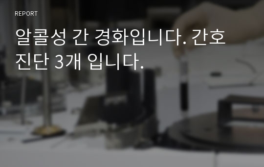 알콜성 간 경화입니다. 간호진단 3개 입니다.