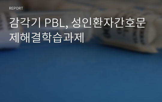 감각기 PBL, 성인환자간호문제해결학습과제