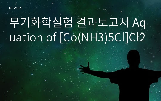 무기화학실험 결과보고서 Aquation of [Co(NH3)5Cl]Cl2