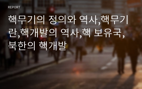 핵무기의 정의와 역사,핵무기란,핵개발의 역사,핵 보유국,북한의 핵개발