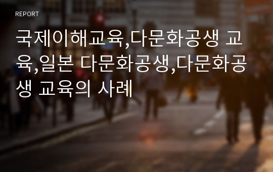 국제이해교육,다문화공생 교육,일본 다문화공생,다문화공생 교육의 사례