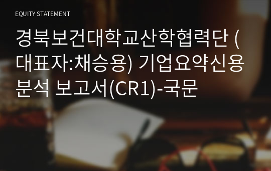 경북보건대학교산학협력단 기업요약신용분석 보고서(CR1)-국문