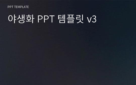 야생화 PPT 템플릿 v3