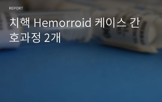 치핵 Hemorroid 케이스 간호과정 2개