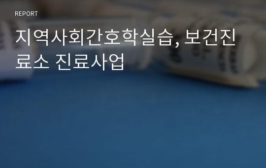 지역사회간호학실습, 보건진료소 진료사업