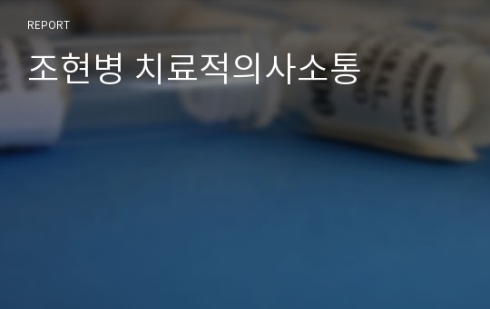 조현병 치료적의사소통