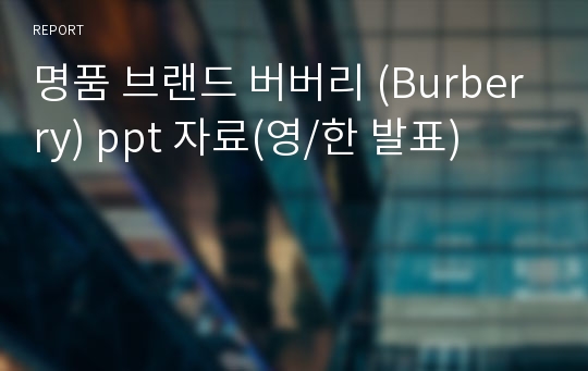 2020 명품 브랜드 버버리 (Burberry) PPT 자료(영/한 발표)