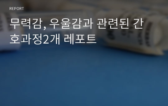 무력감, 우울감과 관련된 간호과정2개 레포트