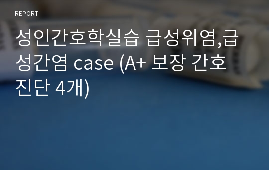 성인간호학실습 급성위염,급성간염 case (A+ 보장 간호진단 4개)