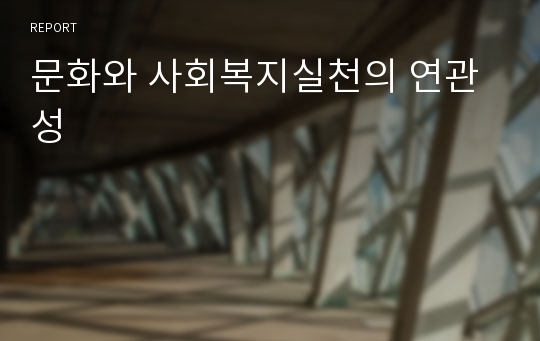 문화와 사회복지실천의 연관성