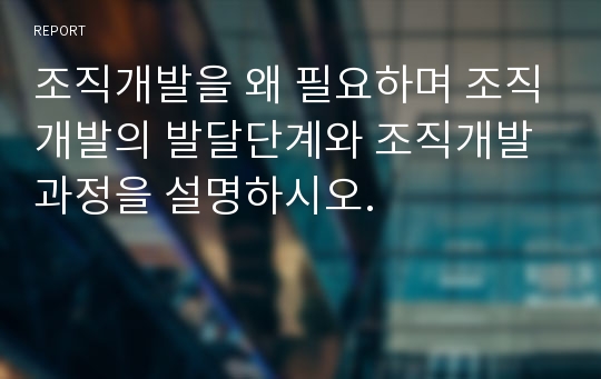 조직개발을 왜 필요하며 조직개발의 발달단계와 조직개발 과정을 설명하시오.