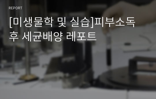 [미생물학 및 실습]피부소독 후 세균배양 레포트