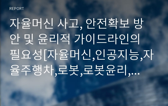 자율머신 사고, 안전확보 방안 및 윤리적 가이드라인의 필요성[자율머신,인공지능,자율주행차,로봇,로봇윤리,자율주행차 사고,자율,4차산업,4차 산업]