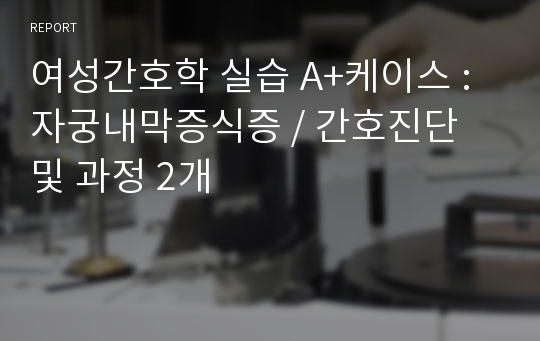 여성간호학 실습 A+케이스 : 자궁내막증식증 / 간호진단 및 과정 2개