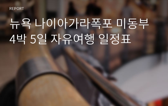 뉴욕 나이아가라폭포 미동부 4박 5일 자유여행 일정표