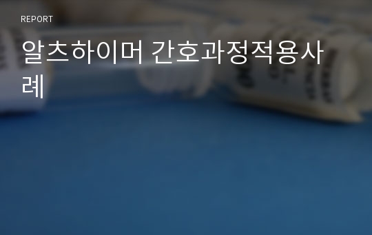 알츠하이머 간호과정적용사례