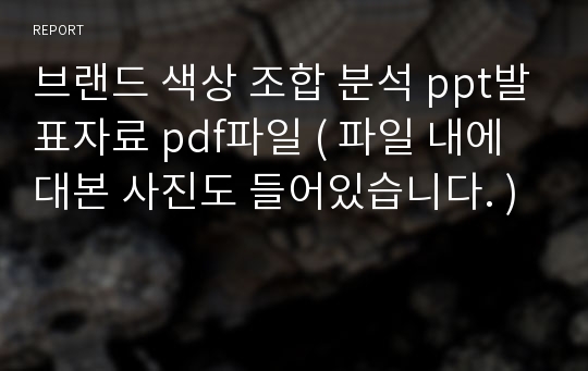 브랜드 색상 조합 분석 ppt발표자료 pdf파일 ( 파일 내에 대본 사진도 들어있습니다. )