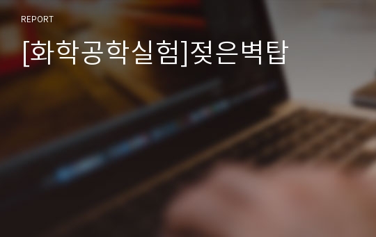 [화학공학실험]젖은벽탑