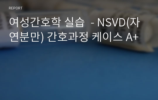 여성간호학 실습  - NSVD(자연분만) 간호과정 케이스 A+