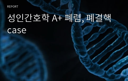 성인간호학 A+ 폐렴, 폐결핵 case