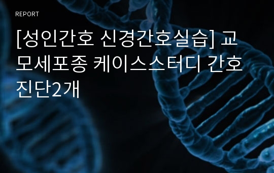 [성인간호 신경간호실습] 교모세포종 케이스스터디 간호진단2개