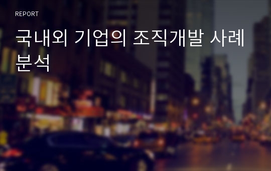 국내외 기업의 조직개발 사례분석