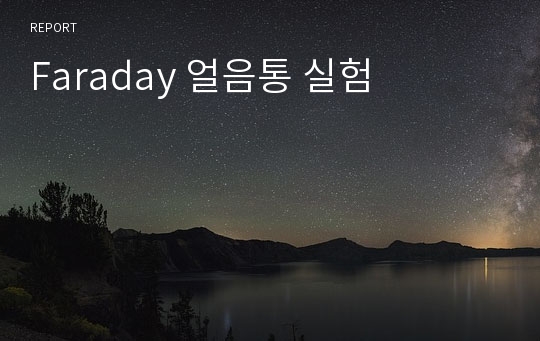 Faraday 얼음통 실험