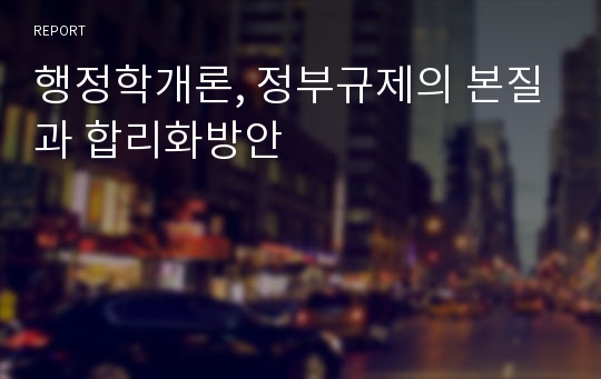 행정학개론, 정부규제의 본질과 합리화방안