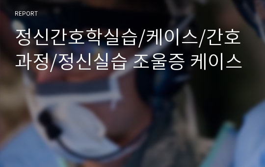 정신간호학실습/케이스/간호과정/정신실습 조울증 케이스