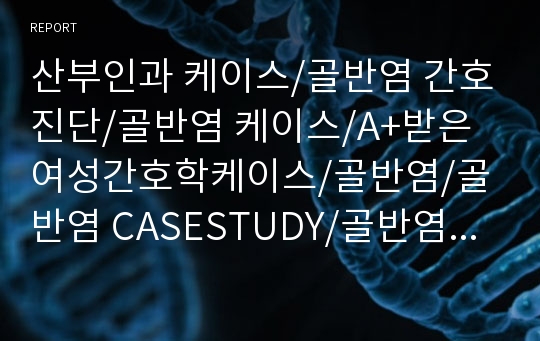 산부인과 케이스/골반염 간호진단/골반염 케이스/A+받은 여성간호학케이스/골반염/골반염 CASESTUDY/골반염 간호과정