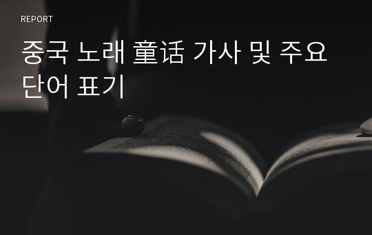 중국 노래 童话 가사 및 주요 단어 표기