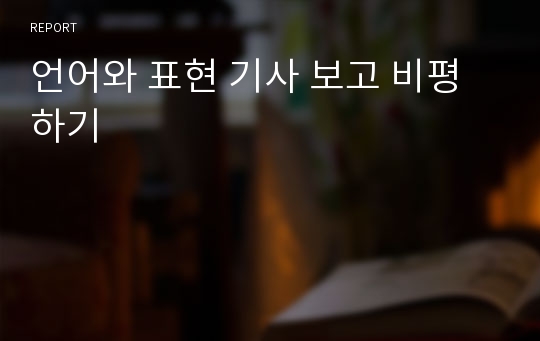 언어와 표현 기사 보고 비평하기