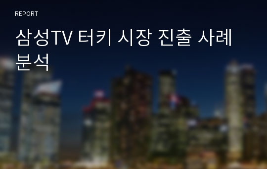 삼성TV 터키 시장 진출 사례 분석