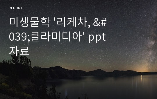 미생물학 &#039;리케차, &#039;클라미디아&#039; ppt 자료