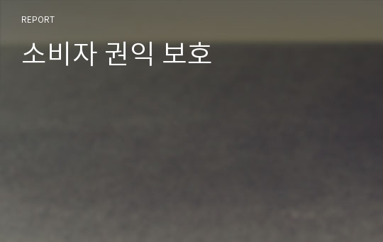 소비자 권익 보호