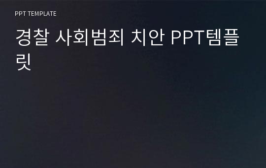 경찰 사회범죄 치안 PPT템플릿