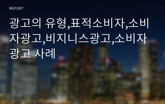 광고의 유형,표적소비자,소비자광고,비지니스광고,소비자광고 사례