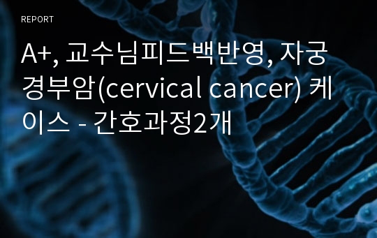 A+, 교수님피드백반영, 자궁경부암(cervical cancer) 케이스 - 간호과정2개