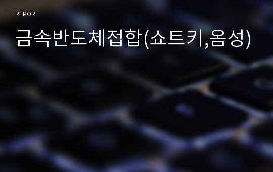 금속반도체접합(쇼트키,옴성)