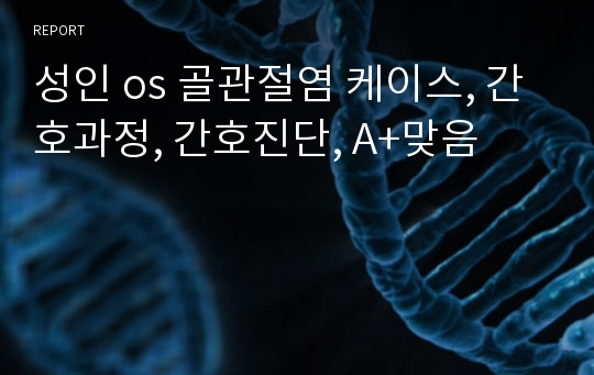 성인 os 골관절염 케이스, 간호과정, 간호진단, A+맞음