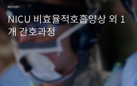 NICU 비효율적호흡양상 외 1개 간호과정