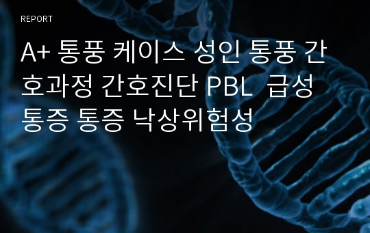 A+ 통풍 케이스 성인 통풍 간호과정 간호진단 PBL  급성통증 통증 낙상위험성