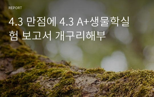 4.3 만점에 4.3 A+생물학실험 보고서 개구리해부