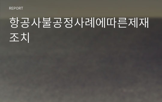 항공사불공정사례에따른제재조치