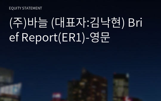 (주)바늘 Brief Report(ER1)-영문