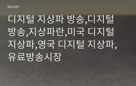 디지털 지상파 방송,디지털 방송,지상파란,미국 디지털 지상파,영국 디지털 지상파,유료방송시장