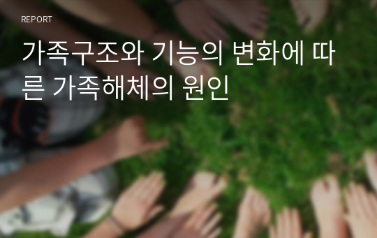 가족구조와 기능의 변화에 따른 가족해체의 원인