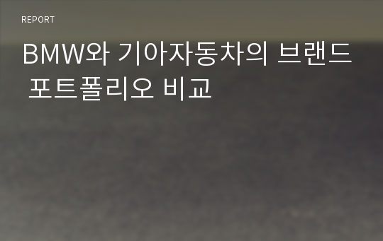 BMW와 기아자동차의 브랜드 포트폴리오 비교