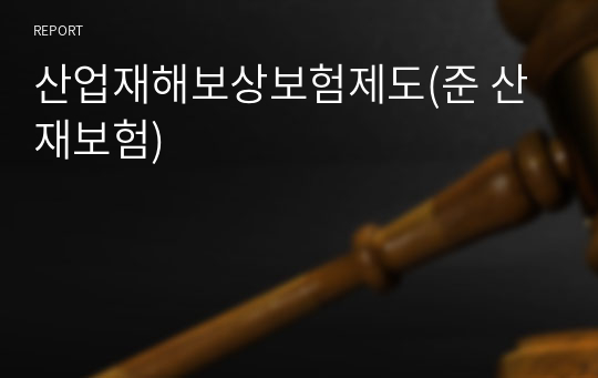 산업재해보상보험제도(준 산재보험)