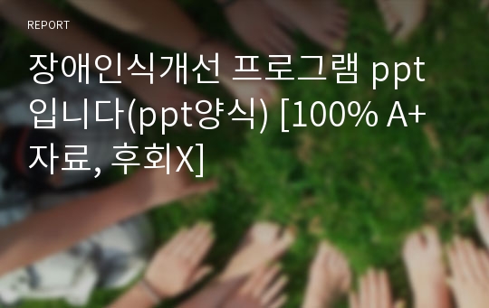 장애인식개선 프로그램 ppt입니다(ppt양식) [100% A+ 자료, 후회X]